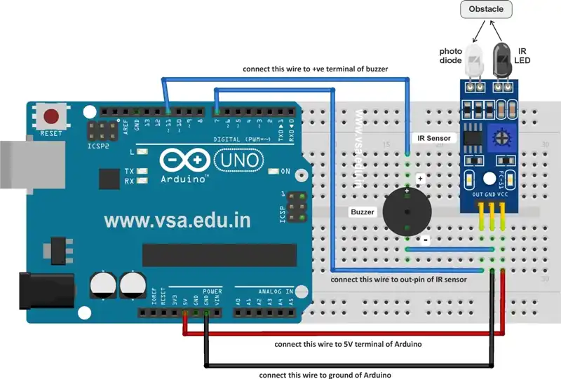 B6: Obstacle Detector using IR Sensor