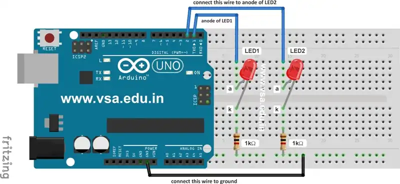 B2: Alternate Control of LED & Buzzer