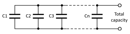 Number of capacitors connected in parallel