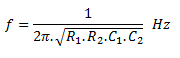 Wien Bridge Oscillator formula