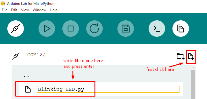 Arduino Lab: how to create new file in it?