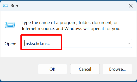 Run taskschd.msc command